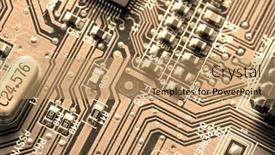  Presentation with circuit board - Audience pleasing theme consisting of input output software system processing - close up of circuit board backdrop and a coral colored foreground