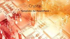  Presentation with circuit board - Colorful slide deck enhanced with close up of circuit board backdrop and a yellow colored foreground