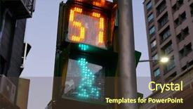  Presentation with green traffic light - Amazing PPT theme having close up of city traffic backdrop and a tawny brown colored foreground