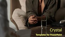  Presentation with stressed - Slide set enhanced with close-up-of-clasped-hands background and a wine colored foreground