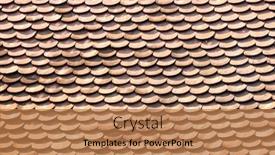  Presentation with old style - PPT theme enhanced with close-up-of-clay-roof background and a coral colored foreground