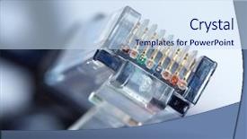  Presentation with network cable - Amazing presentation theme having close-up-of-clear-plastic backdrop and a sky blue colored foreground