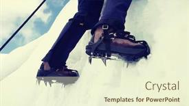  Presentation with ice mountain - Audience pleasing slide set consisting of close-up-of-climber-climbing backdrop and a cream colored foreground
