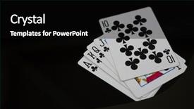  Presentation with black jack - Audience pleasing theme consisting of close-up of clubs cards backdrop and a black colored foreground