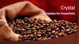  Presentation with beans - Presentation design having close-up of coffee beans background and a  colored foreground