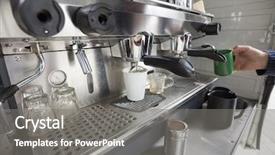  Presentation with coffee cup - Colorful slides enhanced with close-up of coffee machine backdrop and a  colored foreground