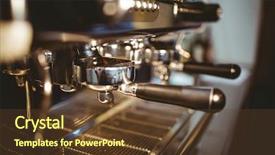  Presentation with coffee cup - Beautiful slides featuring close-up of coffee machine backdrop and a tawny brown colored foreground