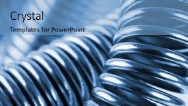  Presentation with metal - PPT layouts with close-up of coiled metal background and a light blue colored foreground
