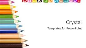  Presentation with color pencils - Theme featuring close-up-of-color-pencils background and a white colored foreground