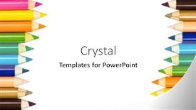  Presentation with color pencils - Slides enhanced with close-up-of-color-pencils background and a white colored foreground