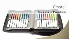  Presentation with color - Amazing slide deck having close-up-of-color-pencils backdrop and a white colored foreground