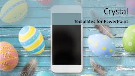  Presentation with holidays - Slide deck featuring close up of colored egg background and a light blue colored foreground