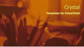  Presentation with colored pencils - Audience pleasing presentation design consisting of close-up of colored pencils in mug backdrop and a crimson colored foreground