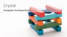  Presentation with tower - Audience pleasing PPT theme consisting of close up of colorful chalks tower isolated over white background backdrop and a white colored foreground