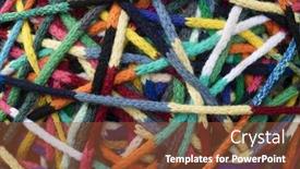  Presentation with crocheted - Amazing slide deck having close-up-of-colorful-crocheted backdrop and a tawny brown colored foreground