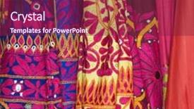  Presentation with colorful fabric - PPT theme having eclectic - close up of colorful fabric background and a violet colored foreground