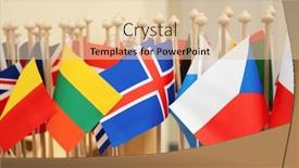  Presentation with world flags - PPT theme with close-up-of-colorful-flags background and a lemonade colored foreground