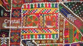  Presentation with tribal india - Slide set having close-up-of-colorful-hand background and a red colored foreground