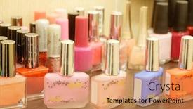  Presentation with nail - Slide set featuring close-up-of-colorful-nail background and a coral colored foreground