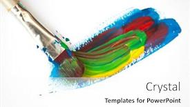  Presentation with paint brush - Slide set consisting of close-up-of-colorful-paint background and a white colored foreground