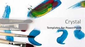 Presentation with paint brush - Audience pleasing slide deck consisting of close-up-of-colorful-paint backdrop and a white colored foreground