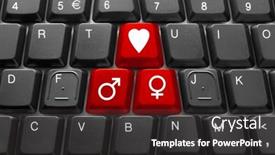  Presentation with computer love - Beautiful presentation featuring close-up of computer keyboard with red love key backdrop and a dark gray colored foreground