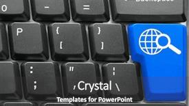  Presentation with search - Colorful presentation enhanced with computer keyboard with blue backdrop and a dark gray colored foreground