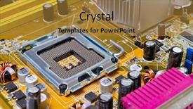  Presentation with motherboard - Presentation theme featuring close up of computer motherboard background and a gold colored foreground