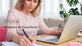  Presentation with writing - Slide deck with close-up-of-concentrated-madam background and a lemonade colored foreground