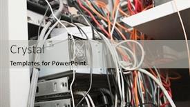  Presentation with wires - Presentation design with close-up-of-configuration background and a light gray colored foreground