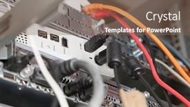  Presentation with wires - Slide set having close-up-of-configuration background and a violet colored foreground