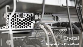  Presentation with wires - Audience pleasing presentation design consisting of close-up-of-configuration backdrop and a gray colored foreground