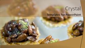  Presentation with almond - PPT theme featuring close up of cookies with almond good use like background background and a coral colored foreground