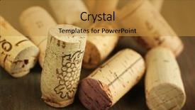  Presentation with close up wooden decking - Slide deck enhanced with close up of cork wine background and a gold colored foreground