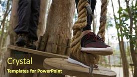  Presentation with sports shoes - Slide set consisting of close-up-of-couple-crossing background and a tawny brown colored foreground