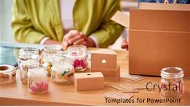  Presentation with boutique - PPT layouts having close-up-of-couple-running background and a coral colored foreground