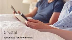  Presentation with covid bed - PPT theme featuring close-up-of-couple background and a soft green colored foreground