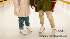  Presentation with ice rink - Slide deck having close-up-of-couple background and a lemonade colored foreground