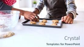  Presentation with baking cookies - PPT layouts having close-up-of-couple background and a cool aqua colored foreground