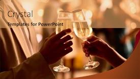  Presentation with party - Presentation enhanced with close-up-of-couple background and a yellow colored foreground