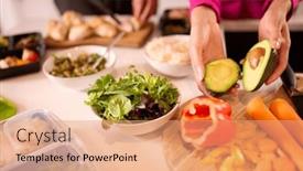  Presentation with freezer - Presentation theme enhanced with close-up-of-couple background and a coral colored foreground