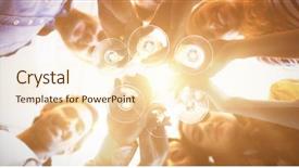  Presentation with business team join hands white - PPT theme with close-up of creative business background and a cream colored foreground