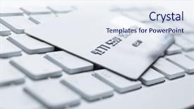  Presentation with credit card icon - Slide deck consisting of close up of credit card background and a sky blue colored foreground