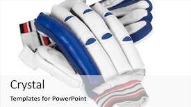  Presentation with cricket - PPT theme consisting of close-up of cricket batting background and a white colored foreground