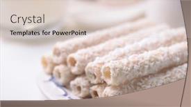  Presentation with wafer - Amazing PPT theme having close-up-of-crispy-coconut backdrop and a lemonade colored foreground