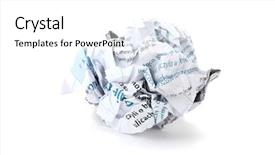  Presentation with paper - PPT theme having close-up of crumpled paper background and a white colored foreground