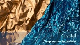  Presentation with shiny gold - Slide deck having close-up-of-crumpled-shiny background and a ocean colored foreground