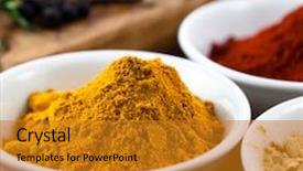  Presentation with curcuma - Amazing theme having close up of curcuma backdrop and a gold colored foreground