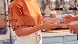  Presentation with contactless - Amazing presentation design having close-up-of-customer-making backdrop and a red colored foreground