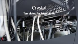  Presentation with servers - Cool new slides with close-up-of-data-cable backdrop and a dark gray colored foreground